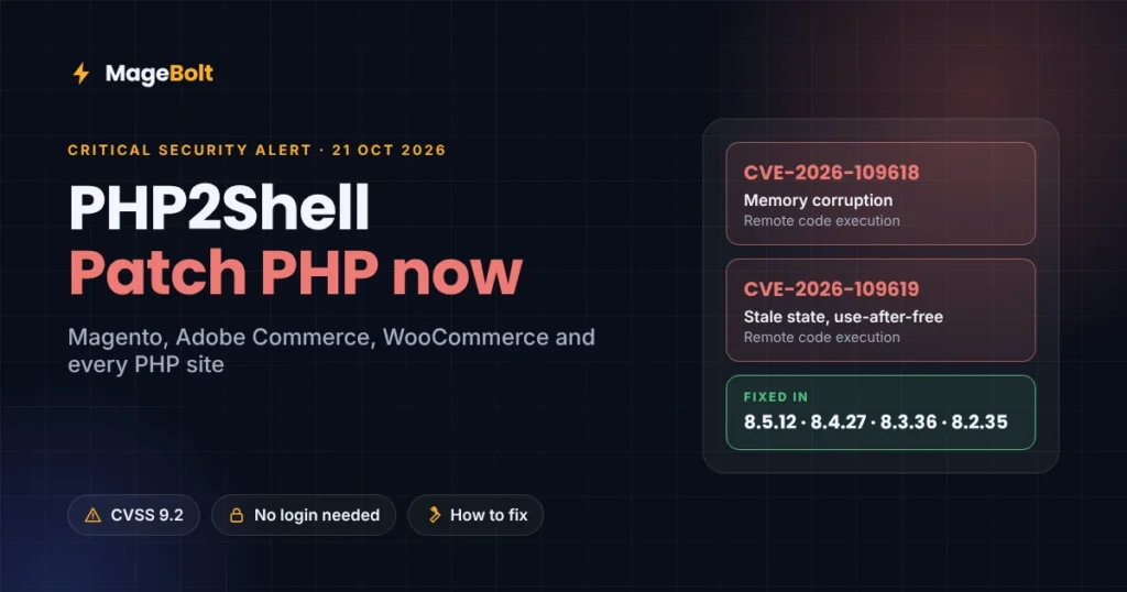PHP2Shell thumbnail: critical PHP flaws CVE-2026-109618 and CVE-2026-109619, patch to fixed PHP versions